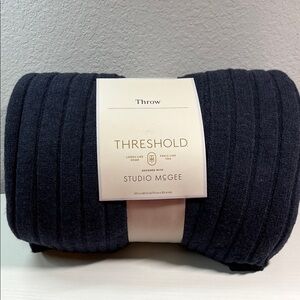 Threshold Studio McGee Ribbed Throw - Navy